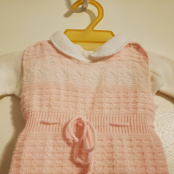 Vintage Soft Pink Knit Sweater Suit - 3 mon - Picture 3 of 6